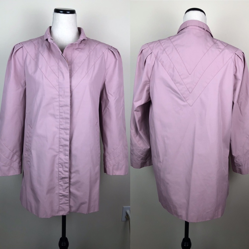 Mulberry Street mauve Button up trench coat